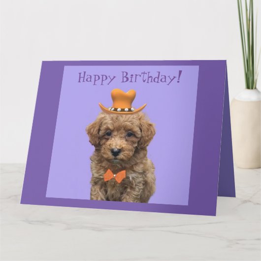 'Happy Birthday' groot personalize Dog Pet Kaart (Voorkant)