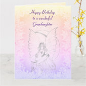 Happy Birthday Grootdochter Fairy design Kaart (Gele Bloem)