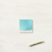 Happy Birthday Grote witte haai Cartoon Post-it® Notes (Op bureau)