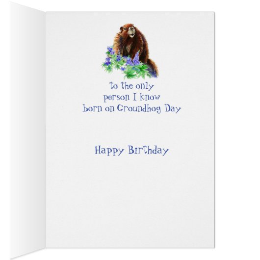 Happy Birthday Groundhog Day Humor (Binnen (Rechts))