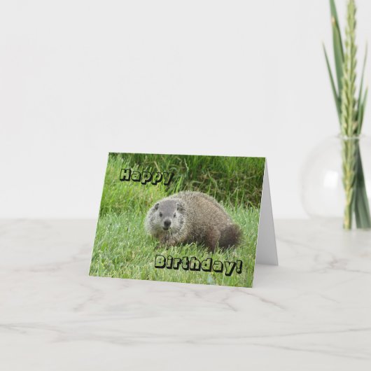 Happy Birthday groundhog Kaart (Voorkant)