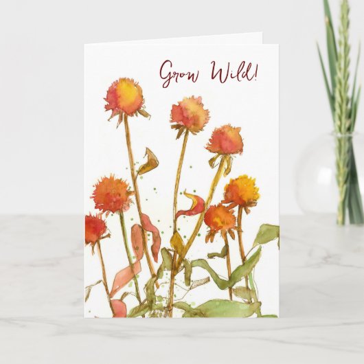 Happy Birthday Grow Wild Planten Sinaasappel Wildb Kaart (Voorkant)