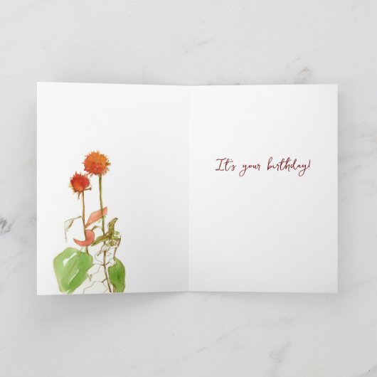 Happy Birthday Grow Wild Planten Sinaasappel Wildb Kaart (Binnen)