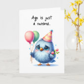 Happy Birthday Grumpy Bird Age is gewoon een getal Kaart (Gele Bloem)