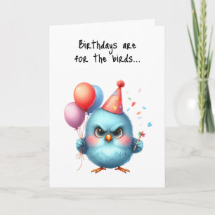Happy Birthday Grumpy Bird Balloons Party Pet Kaart