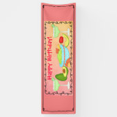 Happy Birthday Guacamole Margarita Custom Spandoek (Verticaal)