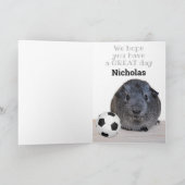 Happy Birthday Guinea Pig Black White Voetbal Kaart (Binnen)