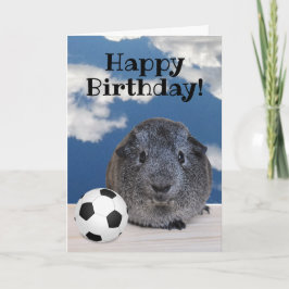Happy Birthday Guinea Pig Black White Voetbal Kaart