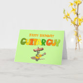 Happy Birthday Guitar Guy Kaart (Gele Bloem)