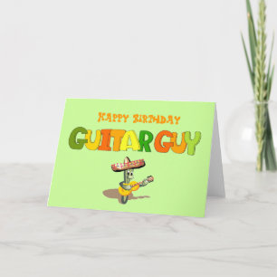 Happy Birthday Guitar Guy Kaart