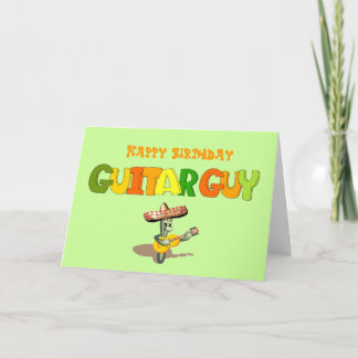 Happy Birthday Guitar Guy Kaart