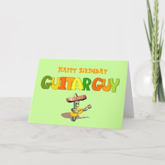 Happy Birthday Guitar Guy Kaart (Voorkant)