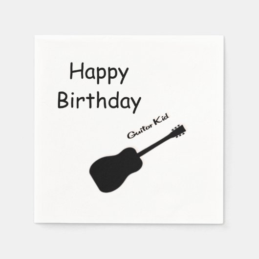 Happy Birthday Guitar Kind Servet (Voorkant)