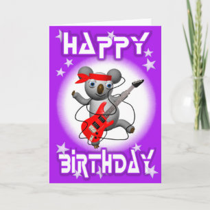 Happy Birthday Guitar Koala van Valxart Kaart
