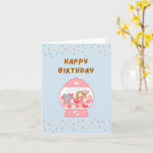 Happy Birthday Gumball Machine-sleuf Kaart (Gele Bloem)