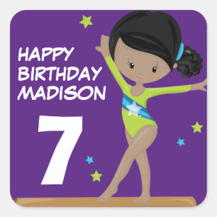 Happy Birthday Gymnast Vierkante Sticker
