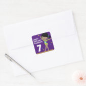 Happy Birthday Gymnast Vierkante Sticker (Envelop)