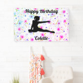 Happy Birthday Gymnastics Custom Floral Banner (Insitu)