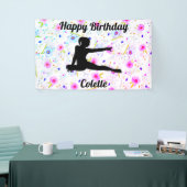 Happy Birthday Gymnastics Custom Floral Banner (Beurs)