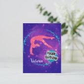 Happy Birthday Gymnastics Galaxy Tumbling Briefkaart (Staand voorkant)