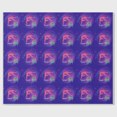 Happy Birthday Gymnastics Galaxy Tumbling Cadeaupapier (Vlak)