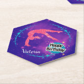 Happy Birthday Gymnastics Galaxy Tumbling Kartonnen Onderzetters (Schuin)