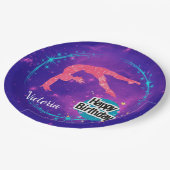 Happy Birthday Gymnastics Galaxy Tumbling Papieren Bordje (Gekanteld)