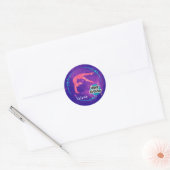 Happy Birthday Gymnastics Galaxy Tumbling Ronde Sticker (Envelop)