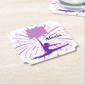 Happy Birthday Gymnastics Personalized Kartonnen Onderzetters (Gekanteld)