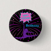 Happy Birthday Gymnastics Personalized Ronde Button 3,2 Cm (Voorkant)