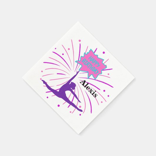 Happy Birthday Gymnastics Personalized Servet (Hoek)