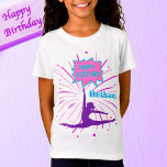Happy Birthday Gymnastics Personalized T-shirt<br><div class="desc">Happy Birthday Gymnastics Speciaal design in blauw,  roze en paars. Voeg gewoon de naam van je gymnast toe!</div>