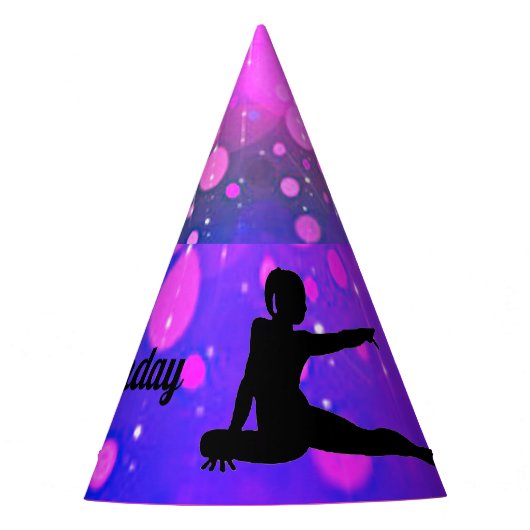 Happy Birthday Gymnastiek Gepersonaliseerd Party P Feesthoedjes (Voorkant)