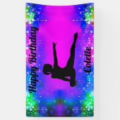 Happy Birthday Gymnastiek gepersonaliseerde banner (Verticaal)