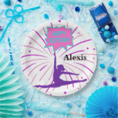 Happy Birthday Gymnastiek Gepersonaliseerde Papier Papieren Bordje (Feest)