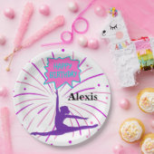 Happy Birthday Gymnastiek Gepersonaliseerde Papier Papieren Bordje (Feest)