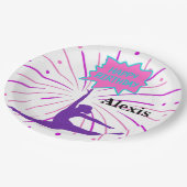 Happy Birthday Gymnastiek Gepersonaliseerde Papier Papieren Bordje (Gekanteld)