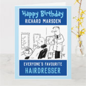 Happy Birthday Hairdresser of Barber Kaart (Gele Bloem)