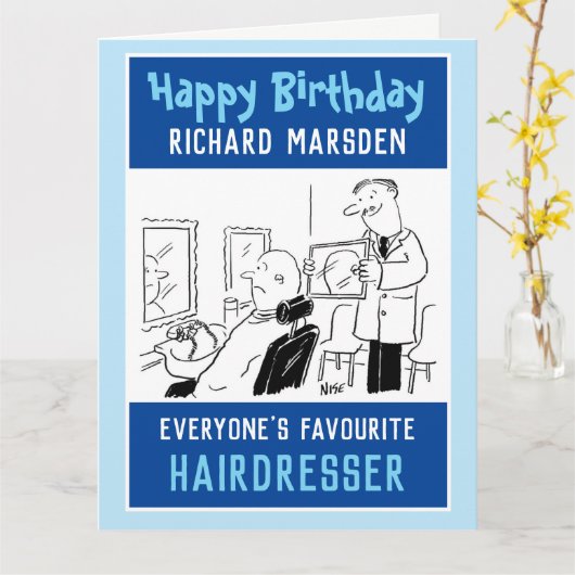 Happy Birthday Hairdresser of Barber Kaart (Gele Bloem)