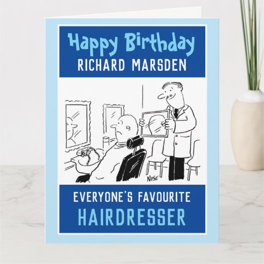 Happy Birthday Hairdresser of Barber Kaart (Voorkant)