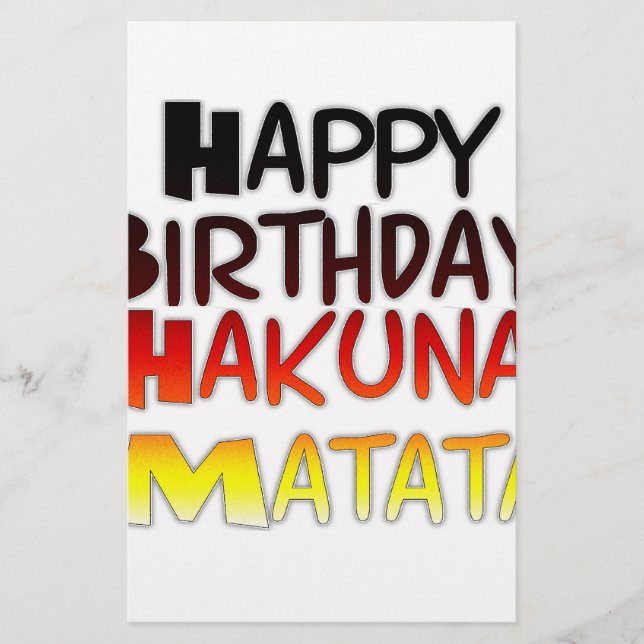 Happy Birthday Hakuna Matata Inspirerend grafisch (Voorkant)