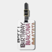 Happy Birthday Hakuna Matata Paars Inspir Bagagelabel (Voorkant verticaal)