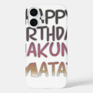  Happy Birthday Hakuna Matata Paars Inspir iPhone 16 Hoesje
