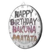 Happy Birthday Hakuna Matata Paars Inspir Dartbord (Voorkant Rechts)