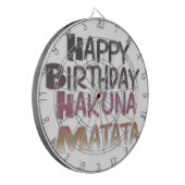 Happy Birthday Hakuna Matata Paars Inspir Dartbord (Voorkant Links)