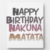  Happy Birthday Hakuna Matata Paars Inspir Fotoplaat (Voorkant)