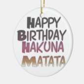 Happy Birthday Hakuna Matata Paars Inspir Keramisch Ornament (Links)