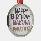  Happy Birthday Hakuna Matata Paars Inspir Metalen Ornament (Rechts)