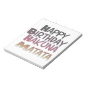  Happy Birthday Hakuna Matata Paars Inspir Notitieblok (Linkerzijde)
