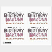 Happy Birthday Hakuna Matata Paars Inspir Rechthoekige Sticker (Vel)